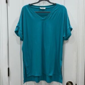 Zenana Outfitters Teal Short Sleeve Top